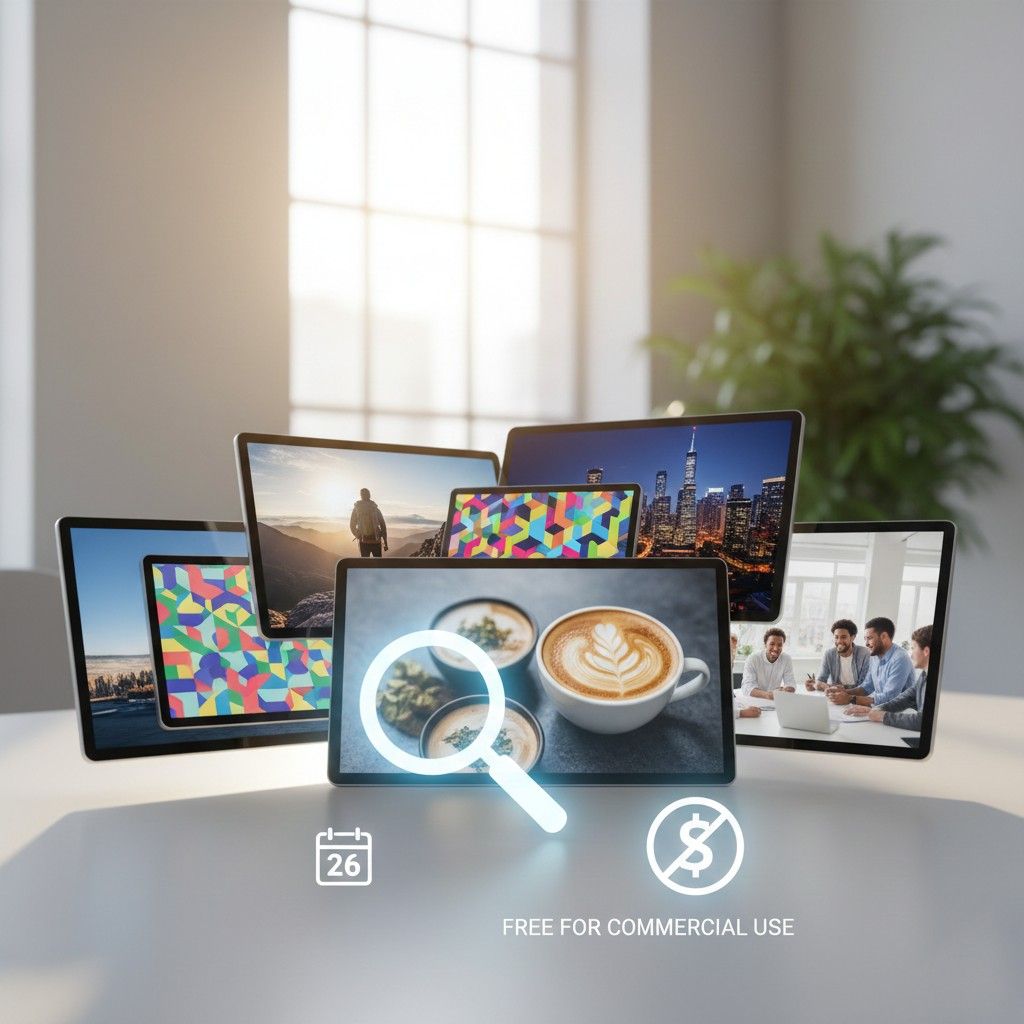 Person reviewing stock photo license agreement on laptop to ensure commercial use compliance