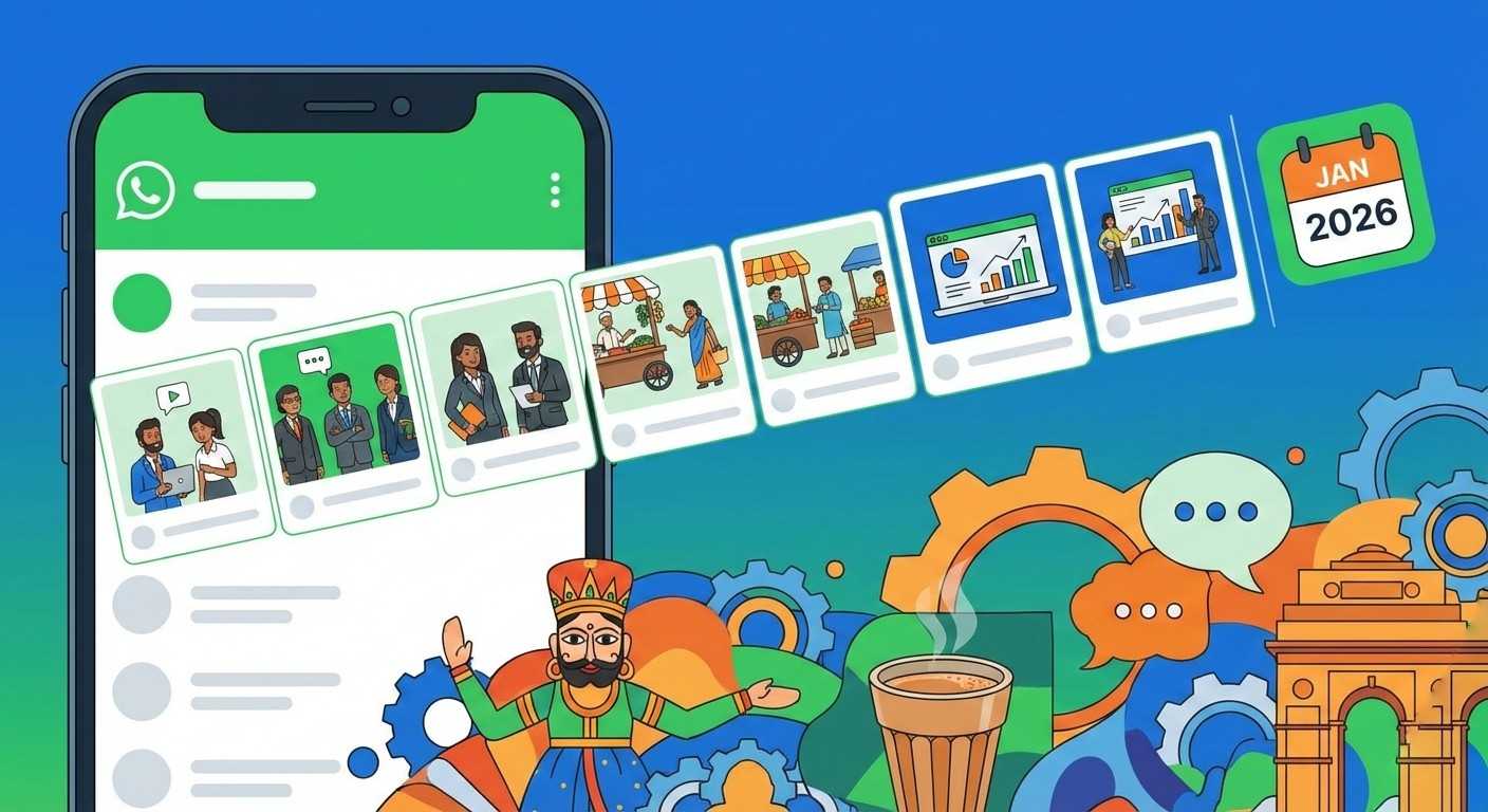 WhatsApp Status storytelling used by Indian businesses to build trust and brand memory in 2026